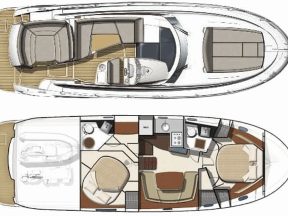 Prestige 42 S 2009 for sale. - Layout - KAT Marina