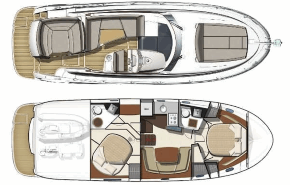 Prestige 42 S 2009 for sale. - Layout - KAT Marina
