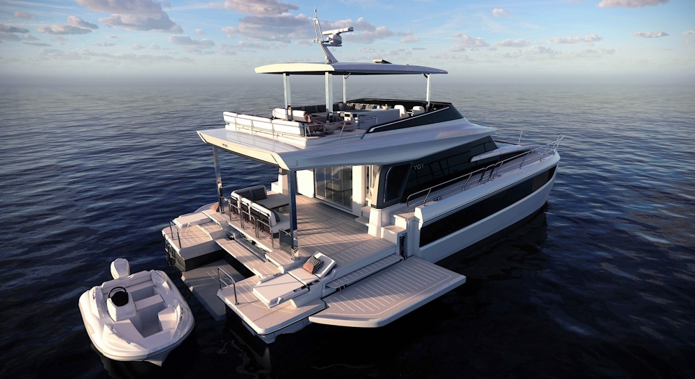 YOT 53 power catamaran. Motor Catamarans. KAT Marina